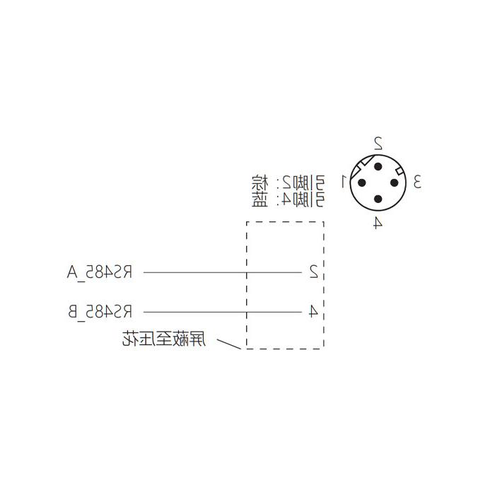 M12 4-PIN D-coded, male straight, single-end pre-cast PVC non-flexible cable, black sheath, 64SD37-XXX